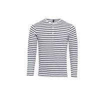 Premier Men's Long John Stripe Roll Sleeve T-Shirt in Off-White | Size: Large Premier Off-White L