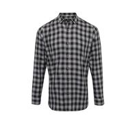 Premier Mens Long Sleeve Mulligan Check Cotton Bar Shirt Poplin Casual Work Wear