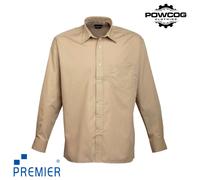 Premier Mens Long Sleeve Poplin Shirt Formal Workwear 14.5-22" Collar 16 Colours