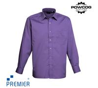 Premier Mens Long Sleeve Poplin Shirt Formal Workwear 14.5-22" Collar 16 Colours