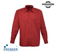 Premier Mens Long Sleeve Poplin Shirt Formal Workwear 14.5-22" Collar 16 Colours