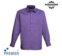 Premier Mens Long Sleeve Poplin Shirt Formal Workwear 14.5-22" Collar 16 Colours