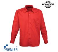 Premier Mens Long Sleeve Poplin Shirt Formal Workwear 14.5-22" Collar 22 Colours
