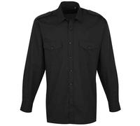 Premier Men's Long-Sleeved Pilot Shirt in Black | Size: 17.5 in Premier Black 17.5 in