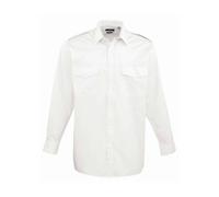 Premier Men's Long-Sleeved Pilot Shirt in White | Size: 18 inches Premier White 18 inches