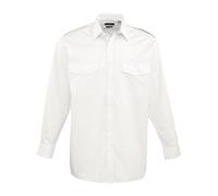 Premier Mens Long-Sleeved Pilot Shirt (White) - Size 22
