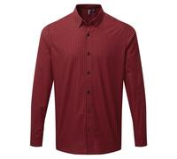 Premier Men's Maxton Check Long Sleeve Shirt in Black | Size: 3XL Premier Black 3XL