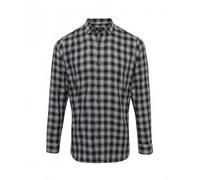 Premier Men's Mulligan Check Long Sleeve Shirt in Dark Grey | Size: XL Premier Dark Grey XL