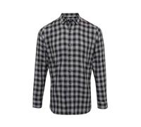 Premier Mens Mulligan Checked Cotton Long-Sleeved Shirt RW9291