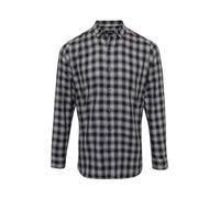 Premier Mens Mulligan Checked Cotton Long-Sleeved Shirt RW9291