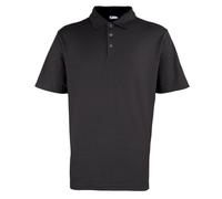 Premier Men's Pique Stud Front Polo Shirt in Black | Size: Large Premier Black L