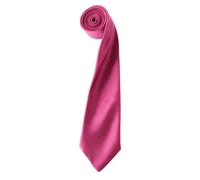 Premier Men's Plain Satin Tie (Narrow Blade) in Pink Premier Pink One Size
