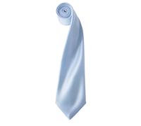 (One Size, Light Blue) Premier Mens Plain Satin Tie (Narrow Blade)