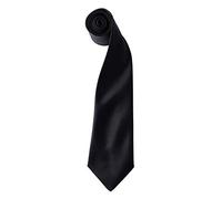 Premier Mens Plain Satin Tie (Narrow Blade) (One Size) (Black)