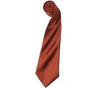 Premier Mens Plain Satin Tie (Narrow Blade) (One Size) (Chestnut)