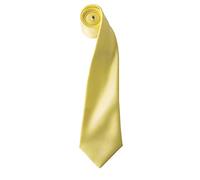 Premier Mens Plain Satin Tie (Narrow Blade) (One Size) (Lemon)