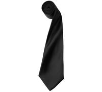 Premier Men's Plain Satin Tie (Narrow Blade) Pack of 2 in Black Premier Black One Size