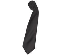 Premier Mens Plain Satin Tie (Narrow Blade) (Pack of 2) (Dark Grey) - One Size