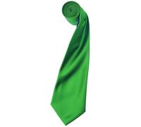Premier Men's Plain Satin Tie (Narrow Blade) Pack of 2 in Emerald Premier Emerald One Size
