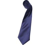 Premier Men's Plain Satin Tie (Narrow Blade) Pack of 2 in Navy Premier Navy One Size