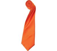 (One Size, Terracotta) Premier Mens Plain Satin Tie (Narrow Blade) (Pack of 2)
