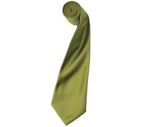 Premier Mens Plain Satin Tie (Narrow Blade) (Pack of 2) (Khaki) - One Size