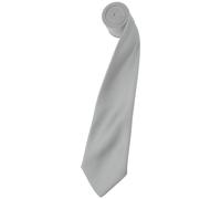 Premier Mens Plain Satin Tie (Narrow Blade) (Pack of 2) (Silver Grey) - One Size
