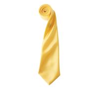 Premier Men's Plain Satin Tie (Narrow Blade) Pack of 2 in Yellow Premier Yellow One Size