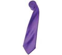 (One Size, Rich Violet) Premier Mens Plain Satin Tie (Narrow Blade)