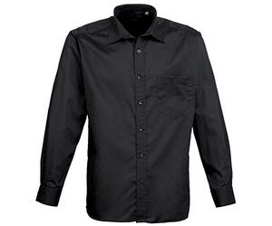 Premier Mens Poplin Long-Sleeved Formal Shirt (18) (Black)