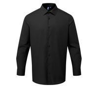 (5XL, Black) Premier Mens Poplin Long-Sleeved Formal Shirt