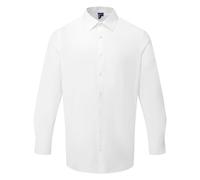(4XL, White) Premier Mens Poplin Long-Sleeved Formal Shirt