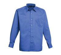 Premier Men's Poplin Long-Sleeved Shirt in Royal | Size: 16 inches Premier Royal 16 inches