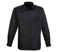 (14.5 in, Black) Premier Mens Poplin Long-Sleeved Shirt