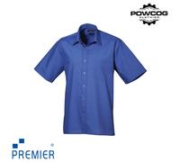 Premier Mens Poplin Short Sleeve Shirt PR202 Formal Workwear 14.5-22" 22 Colours