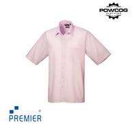 Premier Mens Poplin Short Sleeve Shirt PR202 Formal Workwear 14.5-22" 22 Colours
