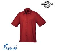 Premier Mens Poplin Short Sleeve Shirt PR202 Formal Workwear 14.5-22" 22 Colours