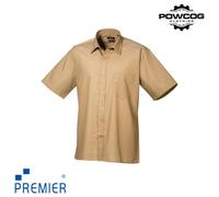 Premier Mens Poplin Short Sleeve Shirt PR202 Formal Workwear 14.5-22" 22 Colours