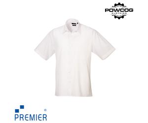 Premier Mens Poplin Short Sleeve Shirt PR202 Formal Workwear 14.5-22" 22 Colours