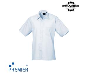 Premier Mens Poplin Short Sleeve Shirt PR202 Formal Workwear 14.5-22" 22 Colours
