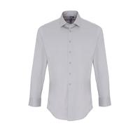 Premier Men's Poplin Stretch Long-Sleeved Shirt in Silver | Size: 2XL Premier Silver 2XL