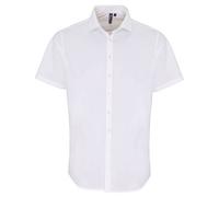 Premier Men's Poplin Stretch Short-Sleeved Shirt in White | Size: 3XL Premier White 3XL