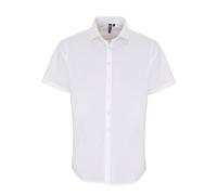 Premier Mens Poplin Stretch Short-Sleeved Shirt (White) - Size 3XL
