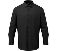 Premier Men's Recyclight Poplin Long-Sleeved Shirt in Black | Size: 3XL Premier Black 3XL