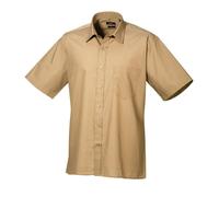 Premier Men's Short Half Sleeve Poplin Shirt Work Wear Office Formal Dress Party