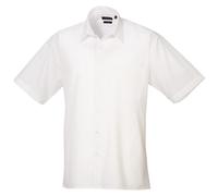 Premier Mens Short Sleeve Formal Poplin Plain Work Shirt 23 RW1082