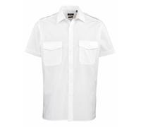 Premier Mens Short Sleeve Pilot Stylish Office Business Formal Shirt 14.5"-23"