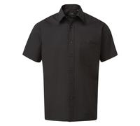 Premier Men's Short Sleeve Poplin Shirt in Black | Size: 15.5 in Premier Black 15.5 in