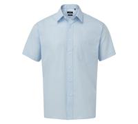 Premier Men's Short Sleeve Poplin Shirt in Light Blue | Size: 22 inches Premier Light Blue 22 inches