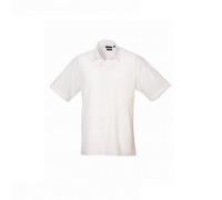 Premier Men's Short Sleeve Poplin Shirt in White | Size: 17.5 in Premier White 17.5 in